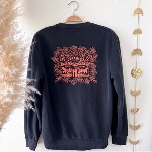 LEVIS Black California Graphic Print Crewneck Long Sleeve Sweatshirt